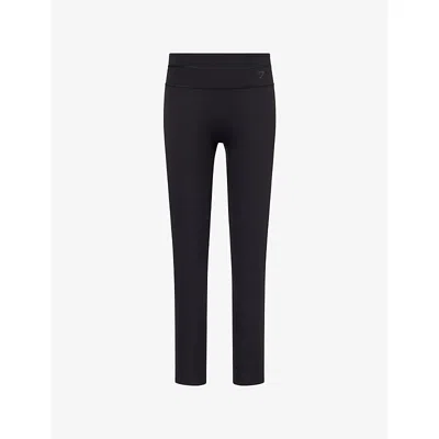 Gymshark Womens Gs Black Form Cross-over Back Stretch-jersey Leggings Xl In Blue