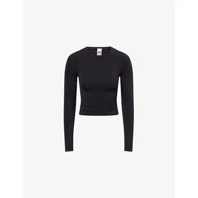 Gymshark Womens Gs Black Form Perfect Long-sleeve Woven Top