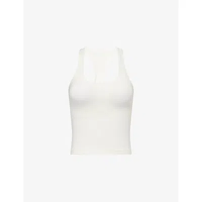 Gymshark Womens Gs Soft White Form Perfect Stretch-woven Tank Top