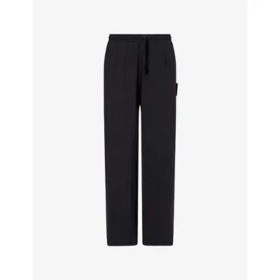 Gymshark Womens Gs Black Form Wide Leg Cotton-blend Jogging Bottoms Xs