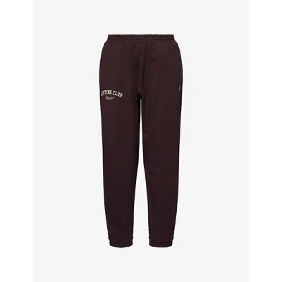Gymshark Womens Gs Heritage Brown Lifting Club Two-slip-pockets Straight-leg High-rise Cotton-blend Jogging B