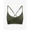 Gymshark Womens  Ruched Medium-support Sports Bra In Green