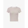 Gymshark Womens Light Grey Core Marl Supersoft Ribbed Stretch-woven T-shirt In Neutral
