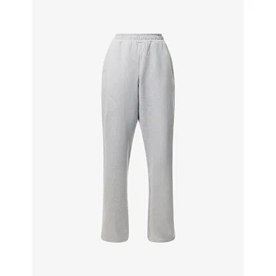 Gymshark Womens Light Grey Core Marl Training Straight-leg Cotton-jersey Joggers In Gray