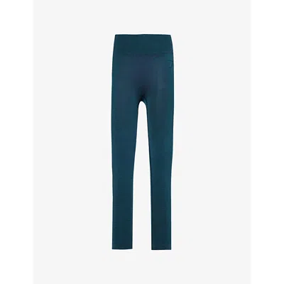 Gymshark Womens Vital Shine Textured Tapered-leg Mid-rise Stretch-woven Leggings Gs Strong Teal