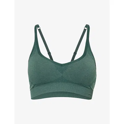 Gymshark Womens Obsidian Green Marl Vital Sports Bra In Multi