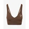 Gymshark Womens  Vital V-neck Sports Bra In Brown