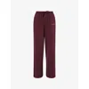 Gymshark Womens  Waffle Wide-leg Jersey Trousers In Burgundy