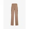 Gymshark Womens  X Leana Deeb Flap-pockets Wide-leg High-rise Stretch-woven Trousers Gs Soul Brown In Gs Soul Brown