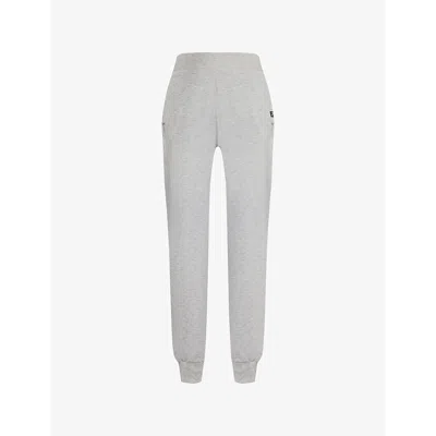 Gymshark Womens  X Leana Deeb Two-slip-pockets Stretch-woven-blend Jogging Bottoms Light Grey Core Ma In Light Grey Core Marl
