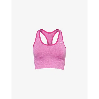 Gymshark Womens Lift Seamless Stretch-woven Bra Pink Xl