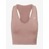 Gymshark Womens Pink Everyday Seamless Cropped Stretch-jersey Tank Top Xs In Pink