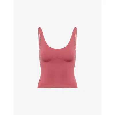 Gymshark Womens Pink Soft Sculpt Shelf Adjustable Shoulder-straps Stretch-woven Top