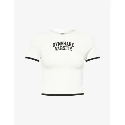 Gymshark Womens White Lift Varsity Stretch-woven Top