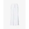 Gymshark Womens White Waffle Wide-leg Stretch-woven Trousers Xxs