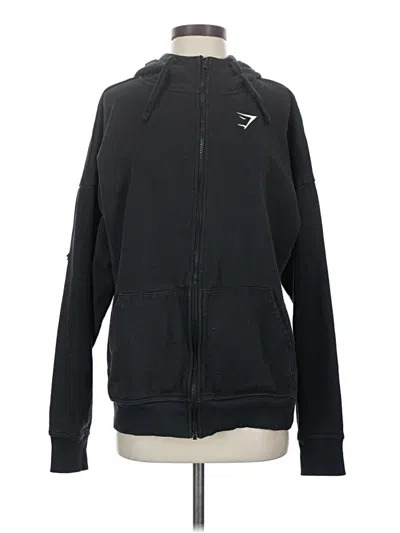 Pre-owned Gymshark Zip Up Hoodie In Black