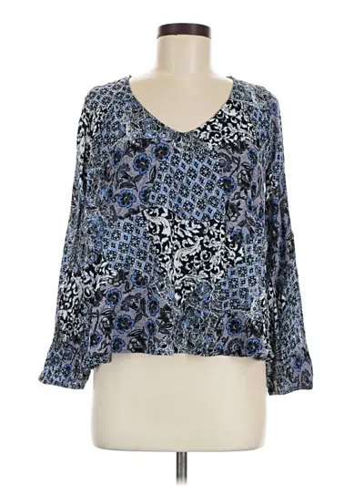 Pre-owned Gypsies & Moondust 3/4 Sleeve Blouse In Blue