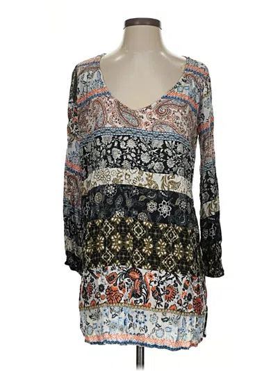 Pre-owned Gypsies & Moondust 3/4 Sleeve Blouse In Silver