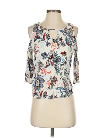 Pre-owned Gypsies & Moondust 3/4 Sleeve Blouse In White