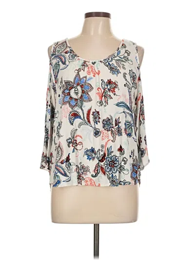 Pre-owned Gypsies & Moondust 3/4 Sleeve Blouse In White