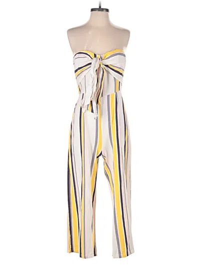 Pre-owned Gypsies & Moondust Jumpsuit In Ivory