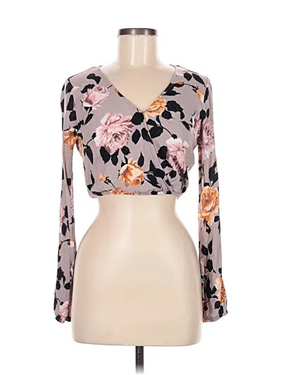 Pre-owned Gypsies & Moondust Long Sleeve Top Pink Sweetheart Neckline Tops