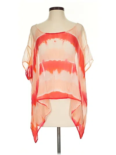 Pre-owned Gypsy 05 Short Sleeve Silk Top Orange Cold Shoulder Neckline Tops