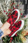 Gypsy Jazz Women's Plaid Along Sneakers In Red/black In Multi