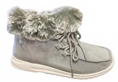 Gypsy Jazz Women's Fuzzy Farren Slip-on Boots In Gray