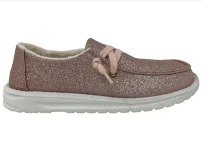 Gypsy Jazz Women Holly Glitter Slip-on Shoes In Blush In Gold
