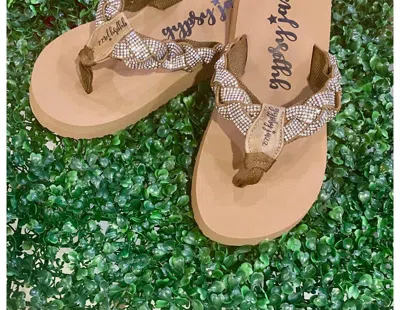 Gypsy Jazz Women's Rhinestone Braided Flip-flops In Brown