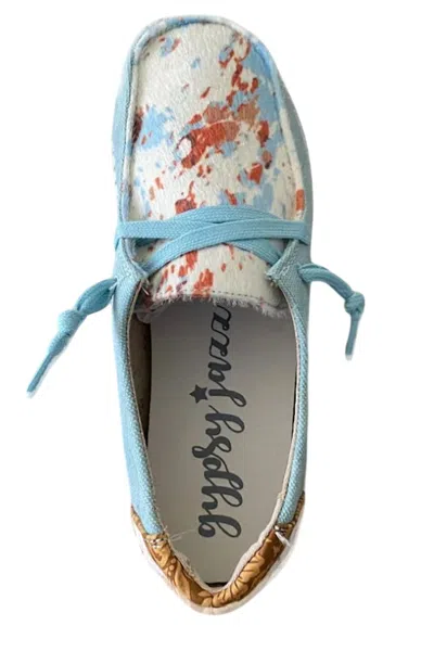 Gypsy Jazz Women's Tooled Mooma Sneakers In Turquoise In Blue