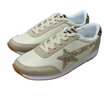 Gypsy Jazz Women's Vintage Sneakers In Cream In Green