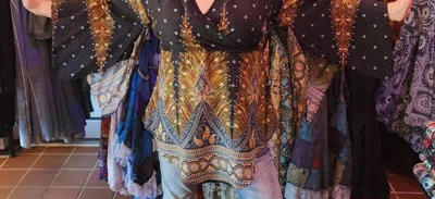 Gypsy Rose Plumage Parade Angelic Flare Sleeve Blouse In Black