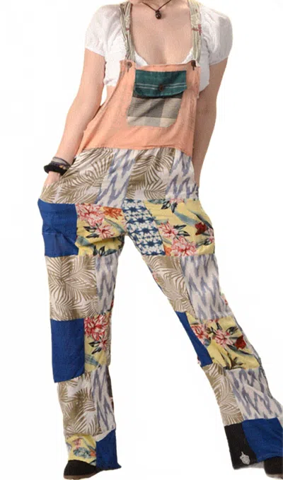 Gypsy Rose Recycled Patchwork Overalls In Multi