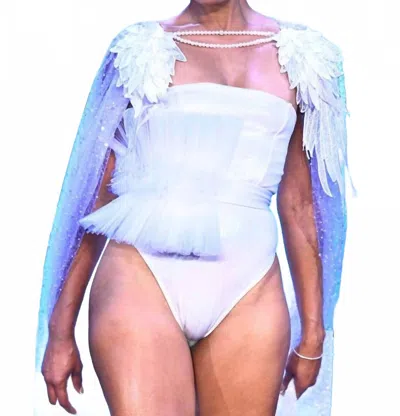 Gyv Me Body Royal Splendor Bodysuit In Ivory In Blue