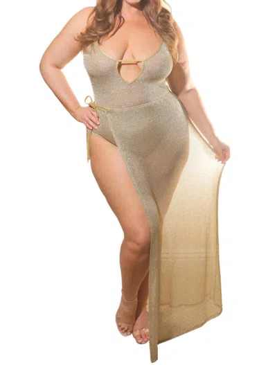 Gyv Me Body Sophisticated Lady Skirt Mesh In Champagne In Beige