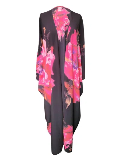 Gyv Me Body Women's Giant Kimono In Pink Passion Flower In Multi