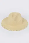 H & D Accessories Pearl Straw Hat In Beige In Beige