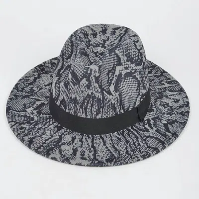 H & D Accessories Snake Print Fedora Hat In Black