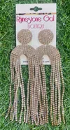 H & D Accessories Women's Glam Rhinestone Fringe Earrings In Gold