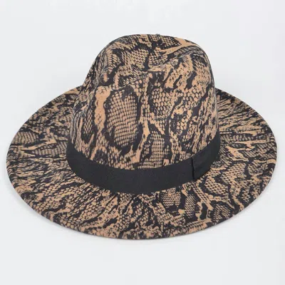 H & D Accessories Women's Snake Print Fedora Hat In Brown