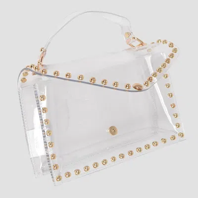H & D Accessories Women's Stone Studded Gameday Bag In Clear In White