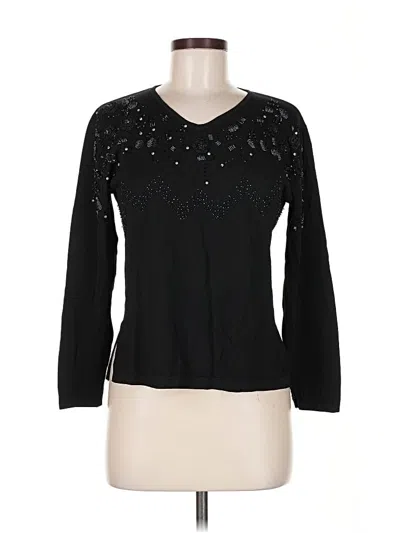 Pre-owned H&d Classic Leather Collection Pullover Sweater In Black