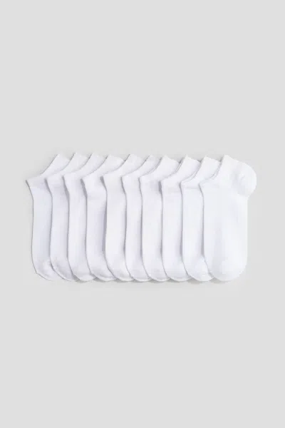 H&m Kids' 10-pack Ankle Socks In White