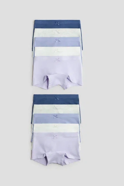 H&m Kids'  10-pack Cotton Boxer Briefs In Blue