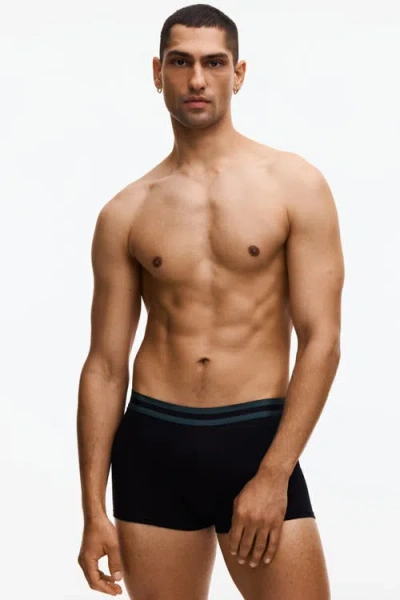 H&m 10-pack Cotton Short Boxer Briefs In Black