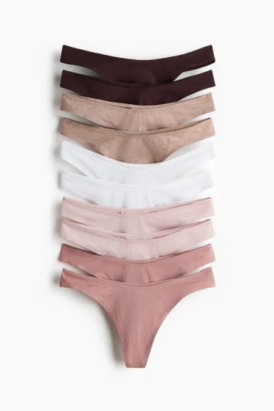 H&m 10-pack Cotton Thong Briefs In Multi
