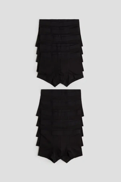 H&m Kids'  10-pack Cotton Trunks In Black