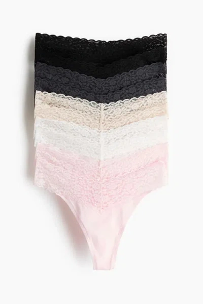 H&m 10-pack Lace Thong Briefs In Multi